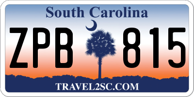 SC license plate ZPB815