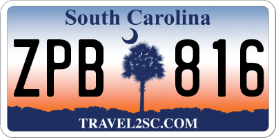 SC license plate ZPB816