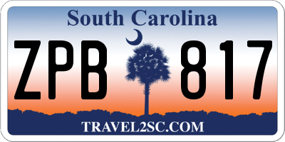 SC license plate ZPB817