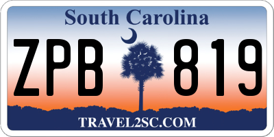 SC license plate ZPB819