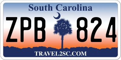 SC license plate ZPB824