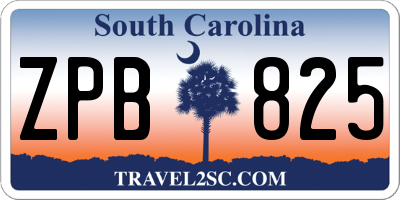 SC license plate ZPB825