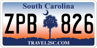 SC license plate ZPB826