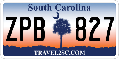 SC license plate ZPB827