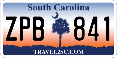 SC license plate ZPB841