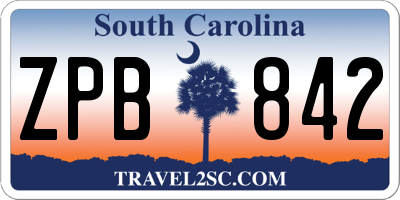 SC license plate ZPB842