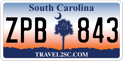 SC license plate ZPB843