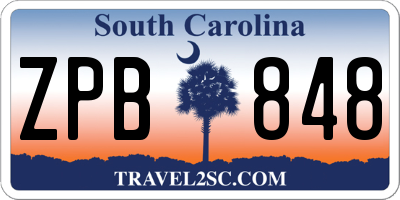 SC license plate ZPB848