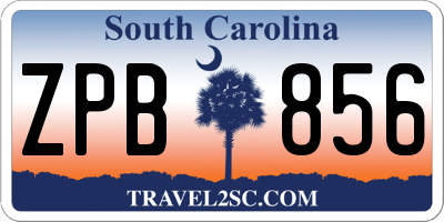 SC license plate ZPB856