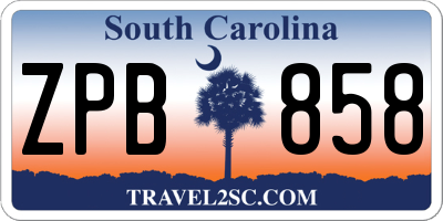 SC license plate ZPB858