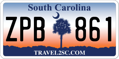 SC license plate ZPB861