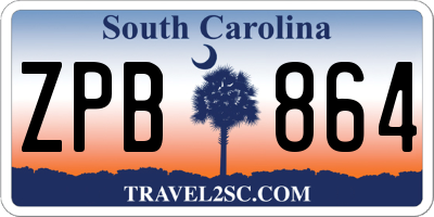 SC license plate ZPB864