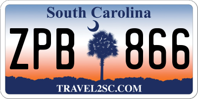 SC license plate ZPB866
