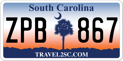SC license plate ZPB867