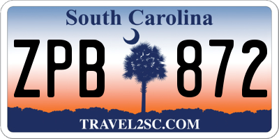 SC license plate ZPB872