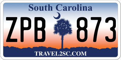 SC license plate ZPB873