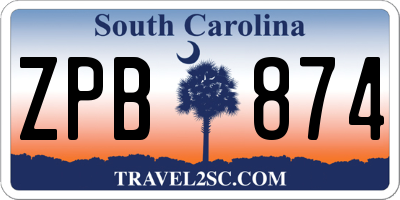 SC license plate ZPB874