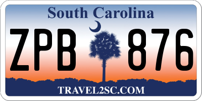 SC license plate ZPB876