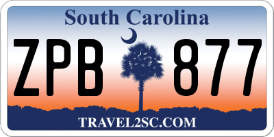 SC license plate ZPB877