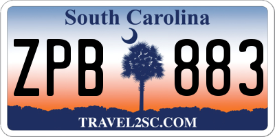 SC license plate ZPB883