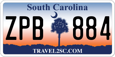 SC license plate ZPB884
