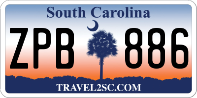 SC license plate ZPB886