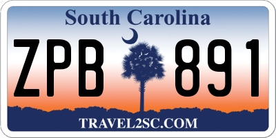 SC license plate ZPB891