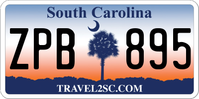 SC license plate ZPB895