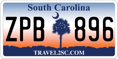 SC license plate ZPB896