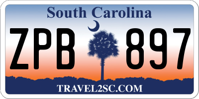 SC license plate ZPB897