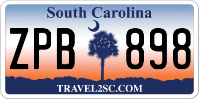 SC license plate ZPB898