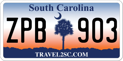 SC license plate ZPB903