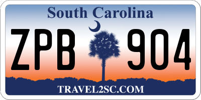SC license plate ZPB904