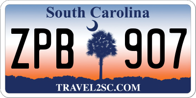 SC license plate ZPB907