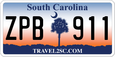 SC license plate ZPB911