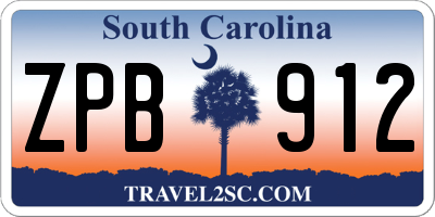SC license plate ZPB912