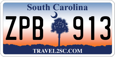 SC license plate ZPB913