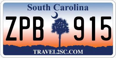 SC license plate ZPB915