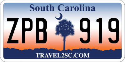 SC license plate ZPB919