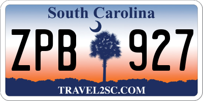 SC license plate ZPB927