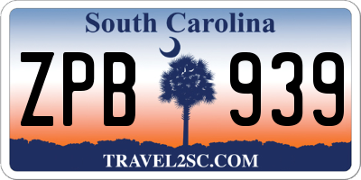 SC license plate ZPB939
