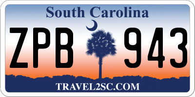 SC license plate ZPB943