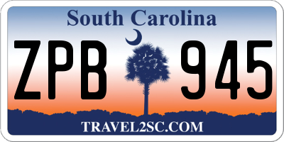 SC license plate ZPB945