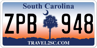 SC license plate ZPB948