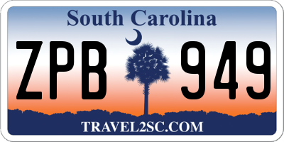 SC license plate ZPB949
