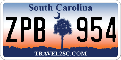 SC license plate ZPB954