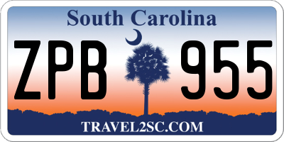 SC license plate ZPB955