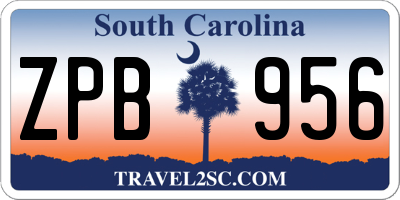 SC license plate ZPB956