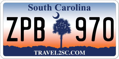 SC license plate ZPB970