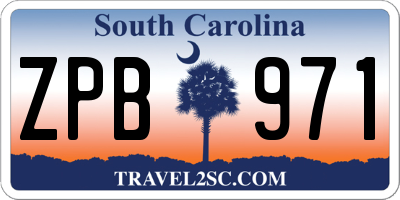 SC license plate ZPB971
